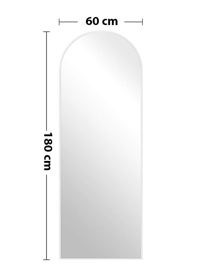 Full Length Mirror Arch Frame with Floor Stand Wrought Iron Full Length Mirror Black Frame 60x180cm