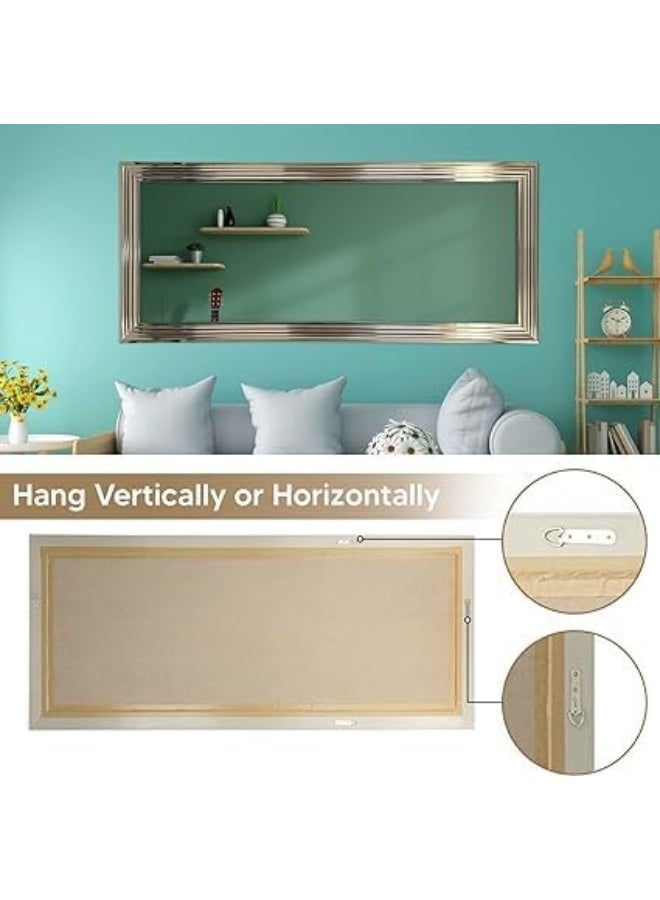 Strong Full Length Dressing Mirror Large Rectangle for Bedroom Living Room Mirror Wall-Mounted Mirror Aluminum Alloy Thick Durable Frame Gold 84 * 194cm