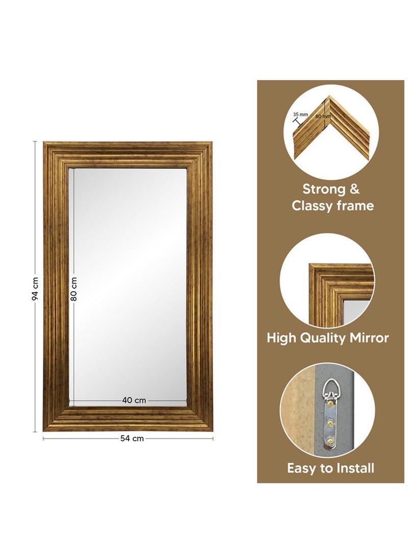 Strong Full Length Dressing Mirror Large Rectangle for Bedroom Living Room Mirror Wall-Mounted Mirror Aluminum Alloy Thick Frame Gold 84 * 194cm