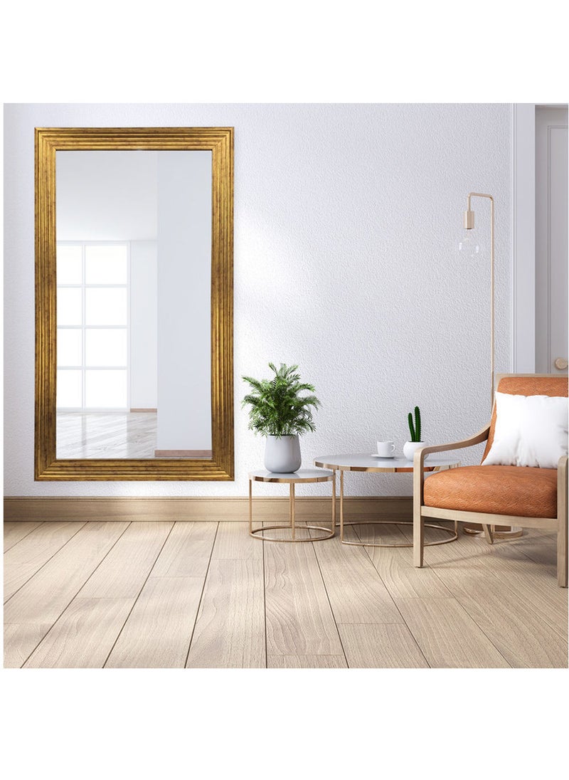 Strong Full Length Dressing Large Rectangle Mirror for Bedroom Wall-Mounted PVC Thick Frame Gold