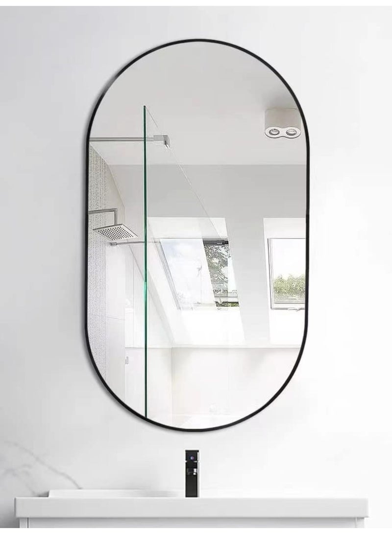 Modern Oval Style Wall Mirror / Dressing Mirror /Bathroom Mirror 60x120Cm Oval (Black)