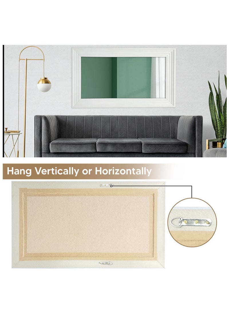 Strong Full Length Dressing Mirror Large Rectangle for Bedroom Living Room Mirrors Wall-Mounted Mirror Rectangular Dressing Mirror with White PVC Thick Frame - White
