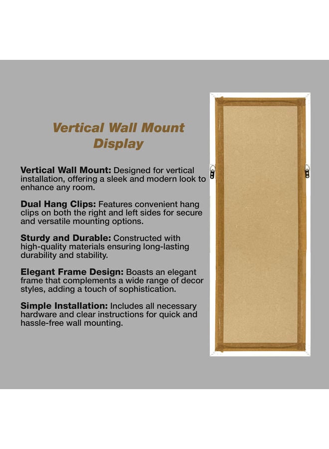 Vertical Wall Mount Mirror with PVC Frame, Brown Gold Color,  36x96cm