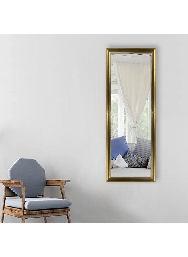 Vertical Wall Mount Mirror with PVC Frame, Gold Color,  36x96cm