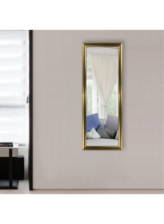 Vertical Wall Mount Mirror with PVC Frame, Gold Color,  36x96cm