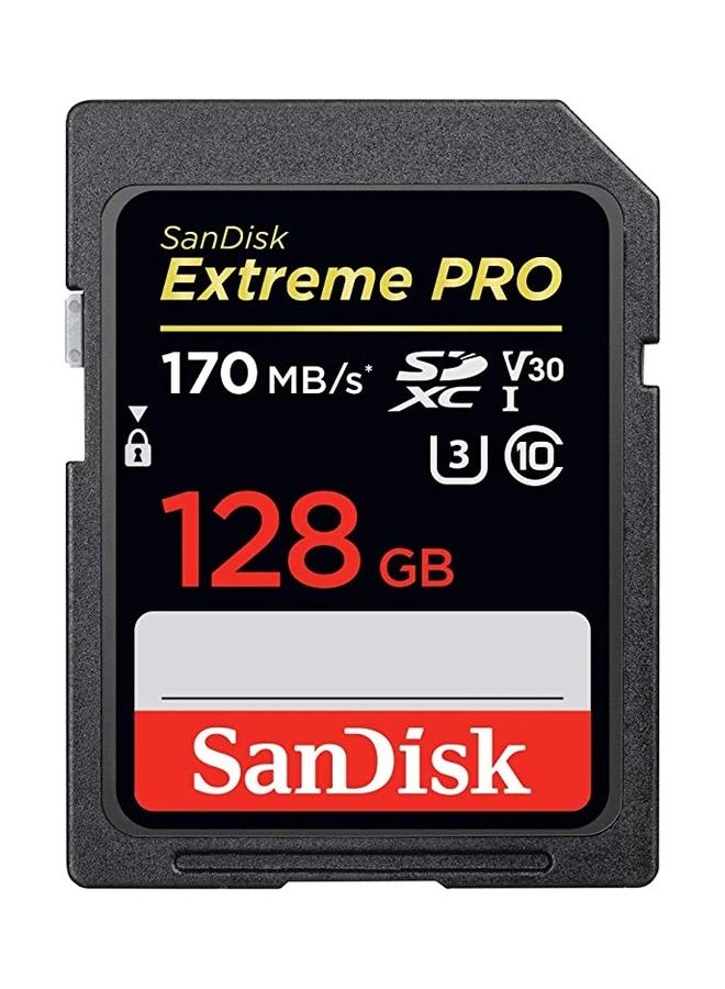 Extreme Pro SDXC UHS-I Card - C10, U3, V30, 4K UHD, SD Card SDSDXXY-128G-GN4IN 128.0 GB