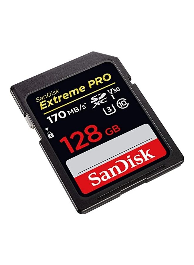 Extreme Pro SDXC UHS-I Card - C10, U3, V30, 4K UHD, SD Card SDSDXXY-128G-GN4IN 128.0 GB