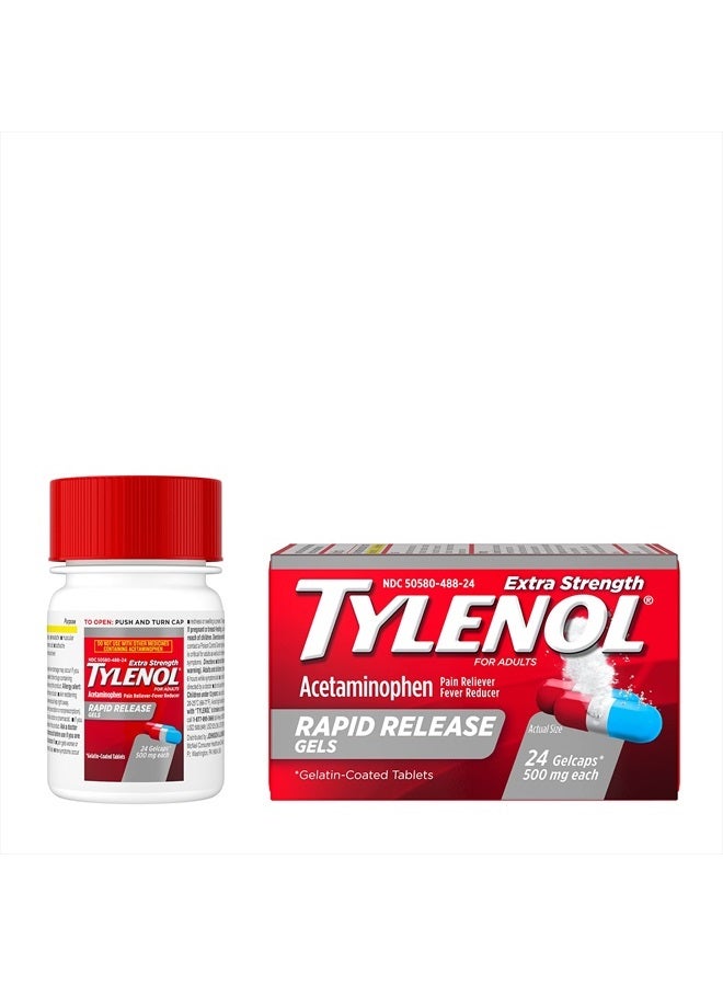 Extra Strength Acetaminophen Rapid Release Gels for Pain And Fever Relief, 24 ct