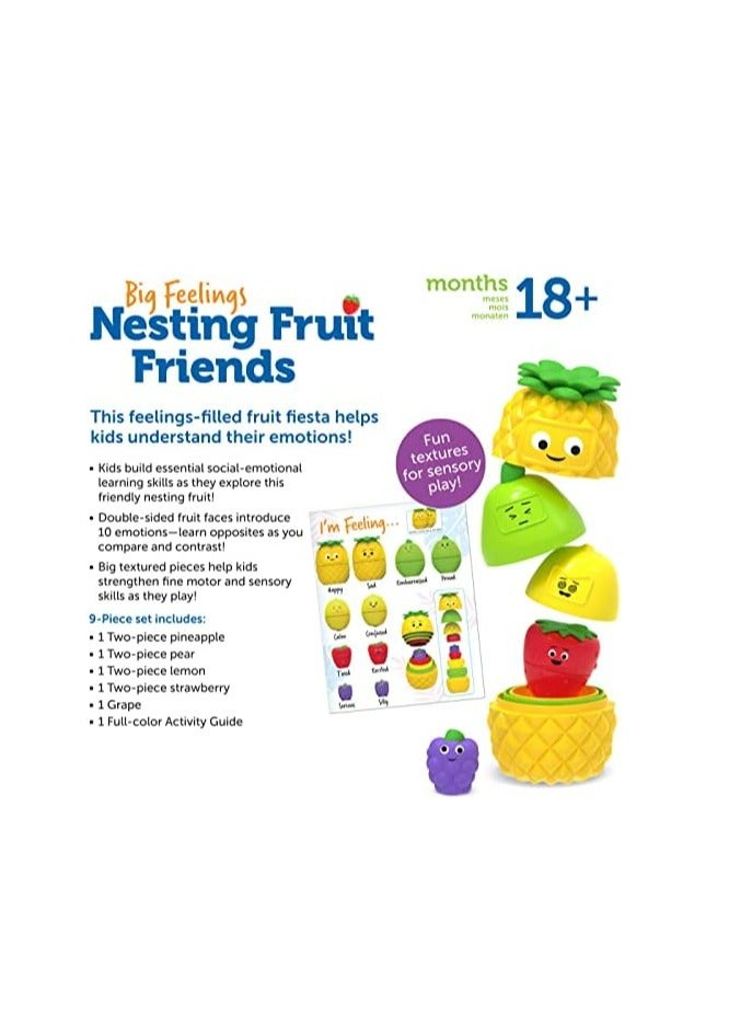 Big Feelings Nesting Fruit Friends, 9 Pieces, Ages 18+ Months, Social Emotional Learning Toys, Sensory Toys, Speech Therapy Materials, Back to School