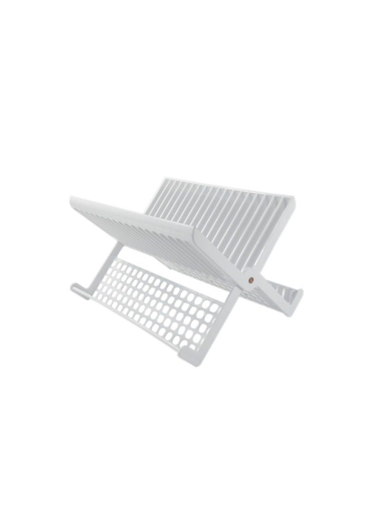 Folding Dish Drainer Plate Drying Rack With Cutlery Holder