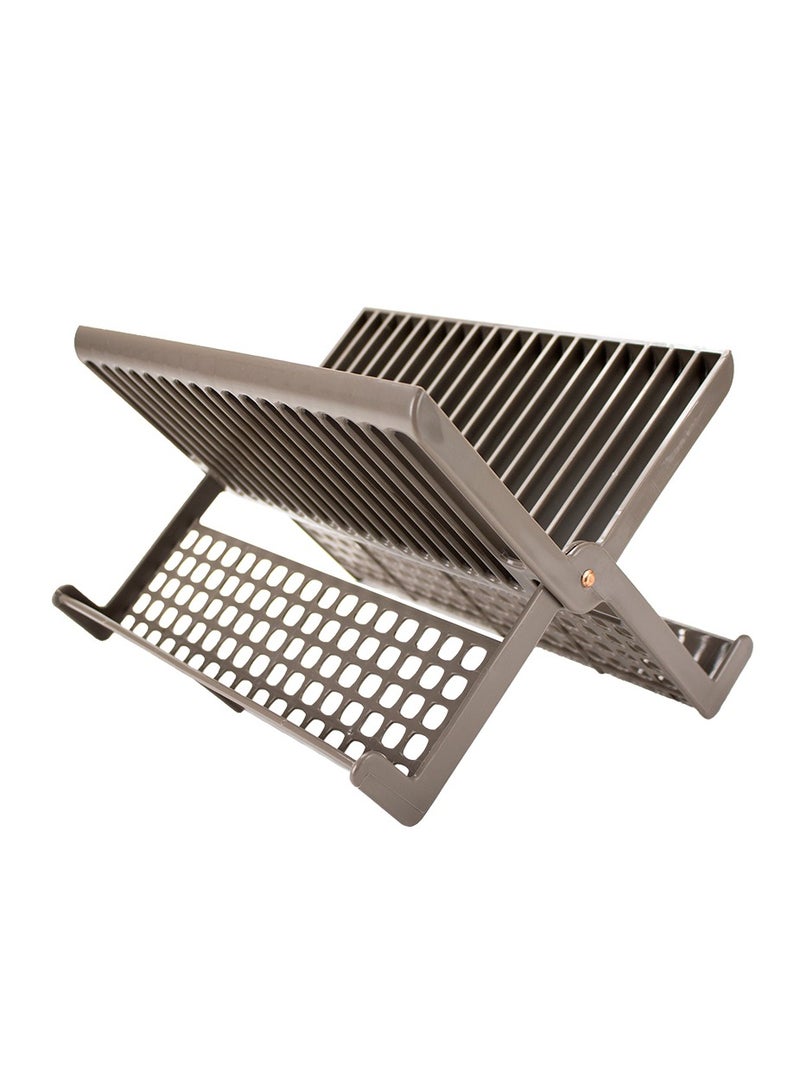 Folding Dish Drainer Plate Drying Rack With Cutlery Holder