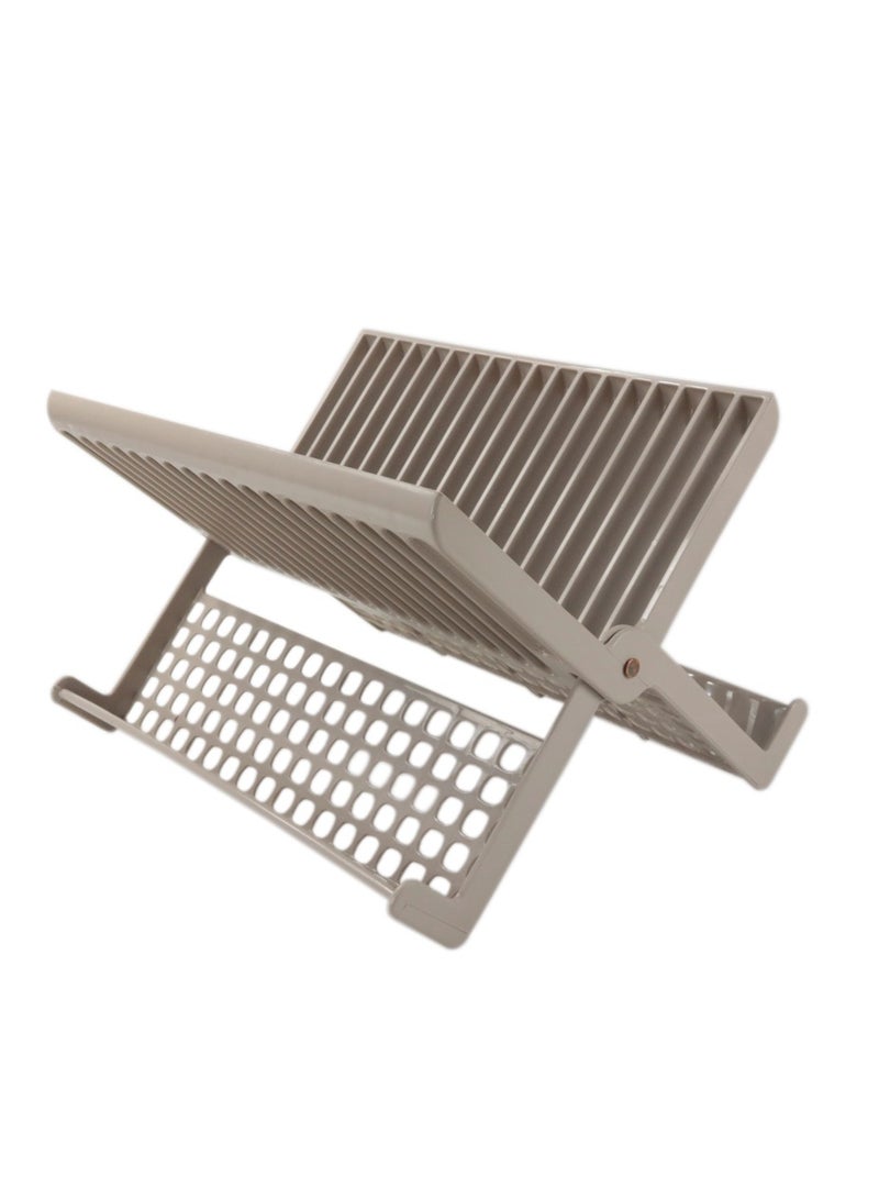 Folding Dish Drainer Plate Drying Rack With Cutlery Holder