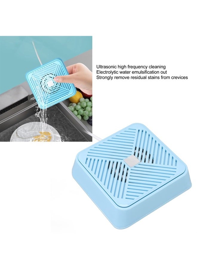 Mini USB Ultrasonic Dishwasher, Portable USB Dish Washing Machine Cleaner Wshing Tools for Dishware Fruit Vegetable, Compact Turbo Washer for Home Kitchen Apartment (Blue)