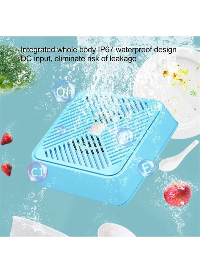 Mini USB Ultrasonic Dishwasher, Portable USB Dish Washing Machine Cleaner Wshing Tools for Dishware Fruit Vegetable, Compact Turbo Washer for Home Kitchen Apartment (Blue)