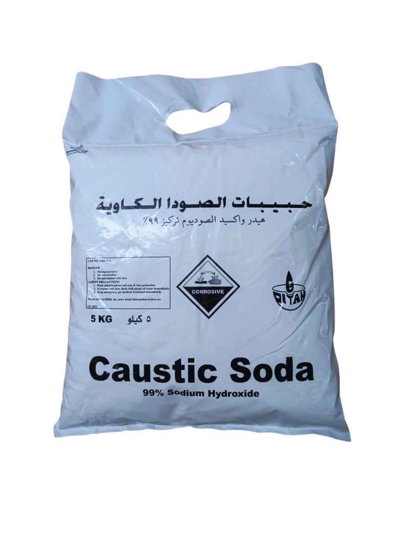 Caustic soda - 5 kg bag 99% pure - sodium hydroxide