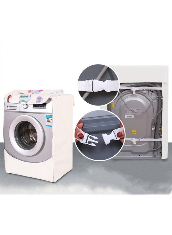 Thick Fabric Washing Machine Cover Waterproof Dustproof Sunscreen Durable Washer Cover with Smooth Zipper and Velcro for Laundry Kitchen Home XL