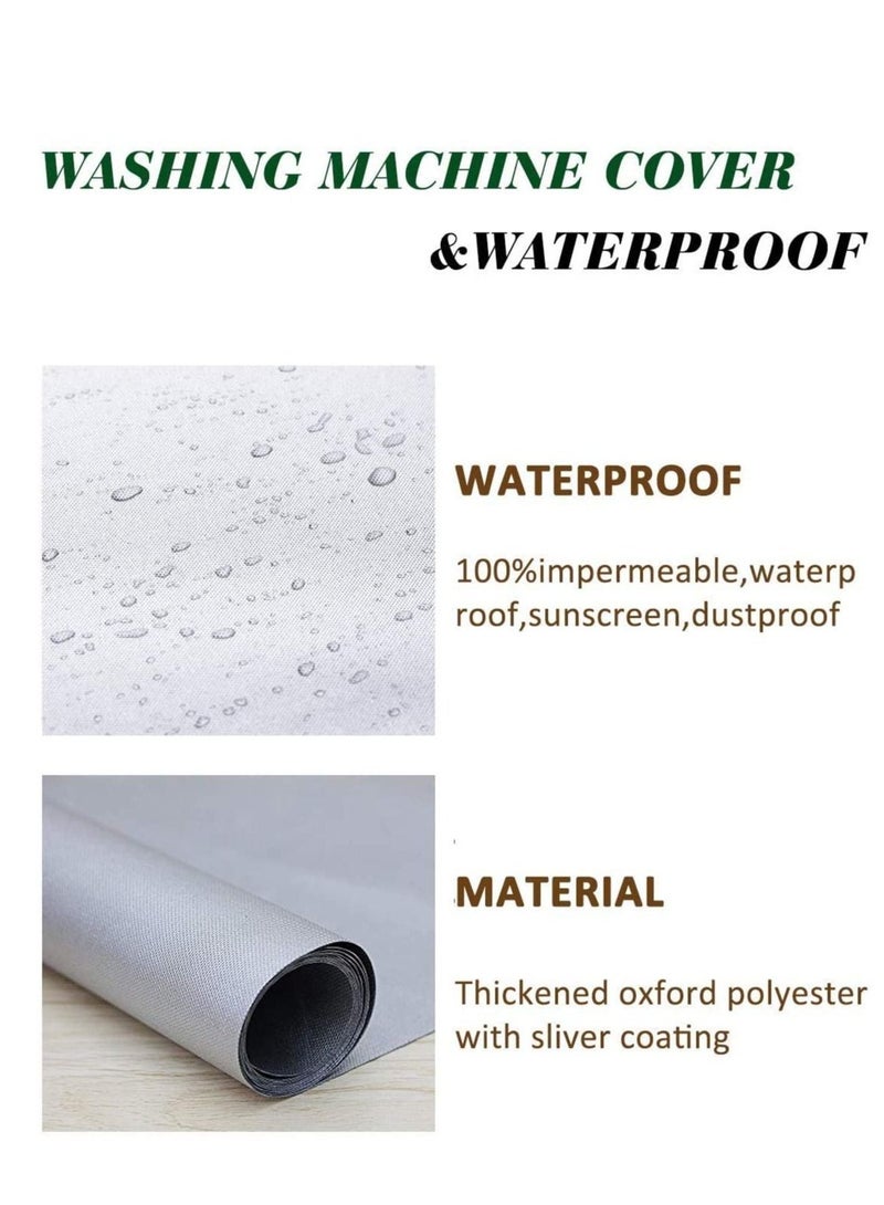 Washer Cover Dryer, Washine Machine Waterproof and dustproof thickening Front Loading, Silver Coating Oxford Cloth Roller Washing Sun resistant Dust