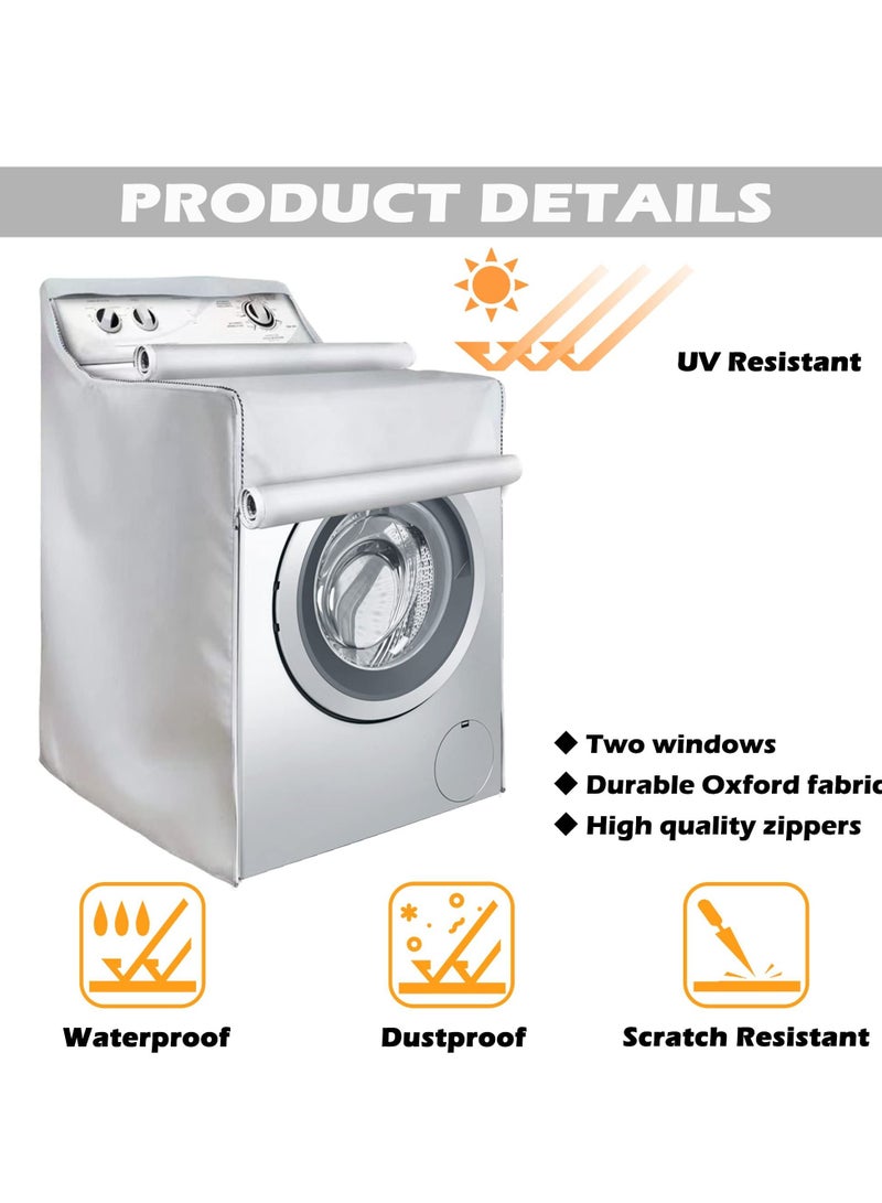 Washer and Dryer Covers Top Load Washing Machine Cover Laundry Protect Dustproof Waterproof Zipper Design for Easy Use Fit Most Front-loading