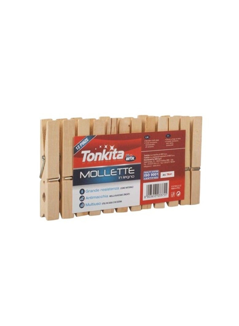 Arix Tonkita Wooden Pegs Beige 12 PCS