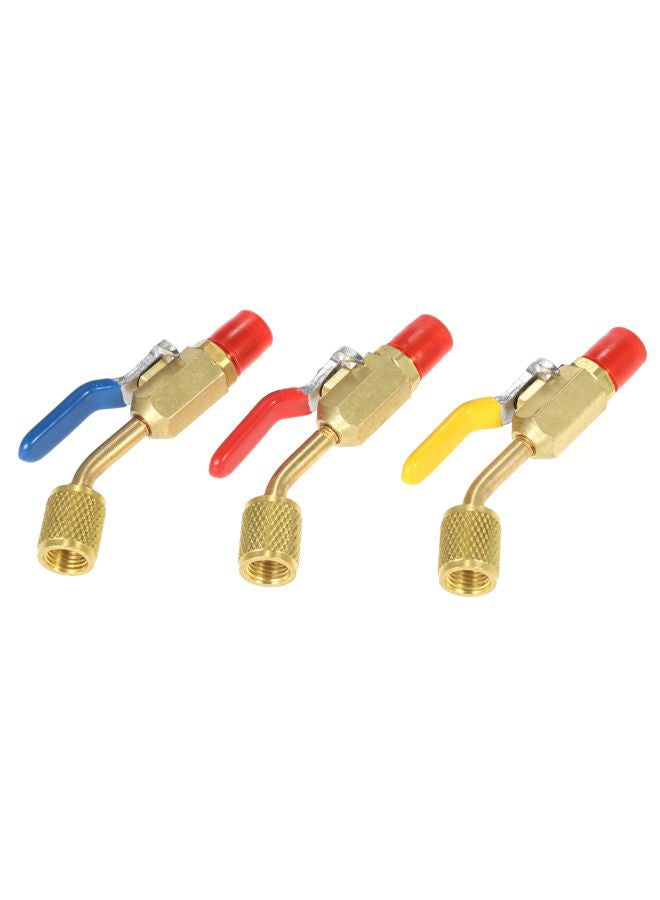 3-Piece Air Conditioning Refrigerant Charging Hose Set R410 Multicolour