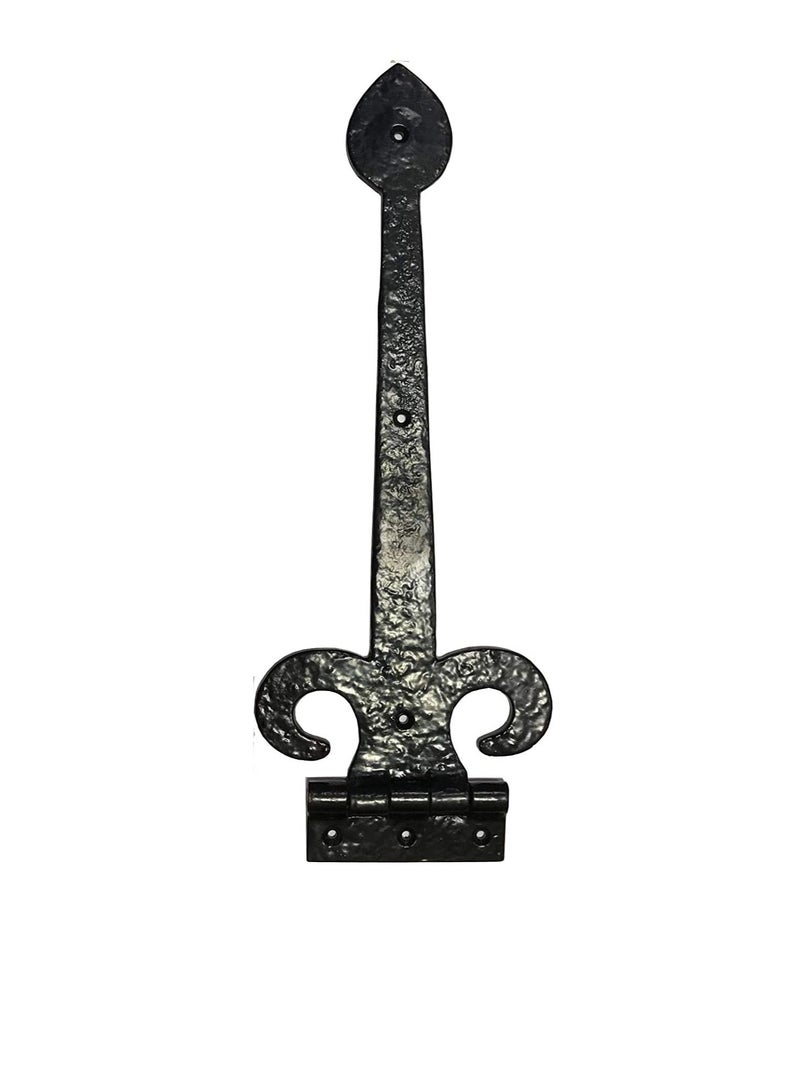 Cast Iron Ornamental Decorative T Hinges Fleur-De-Lis Design