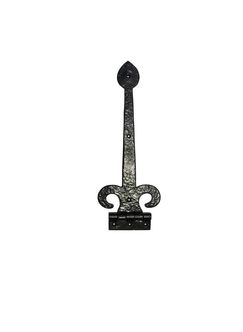 Cast Iron Ornamental Decorative T Hinges Fleur-De-Lis Design