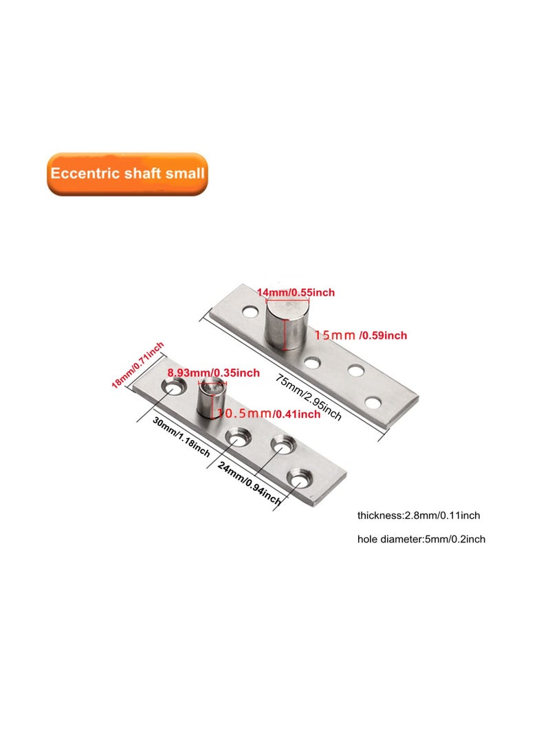 2PCS 180° Rotation Door Pivot Hinge, Concealed Hinge Hardware Hidden Bookshelf Hinges Concealing Swivel HardwareStainless Steel Secret Room Small