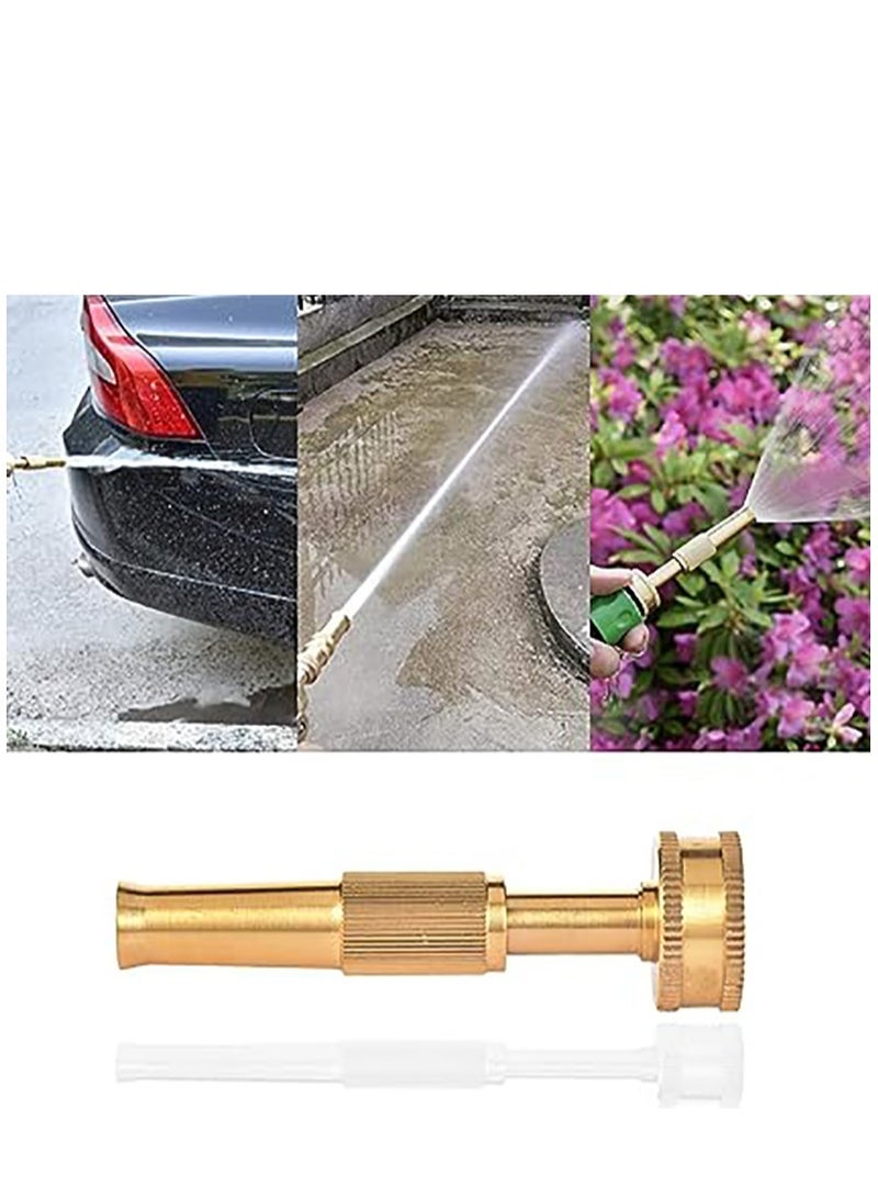 High Pressure Brass Heavy Duty Adjustable Twist Hose Nozzle Jet Sweeper Nozzle for Garden Hoses (2 Pack)