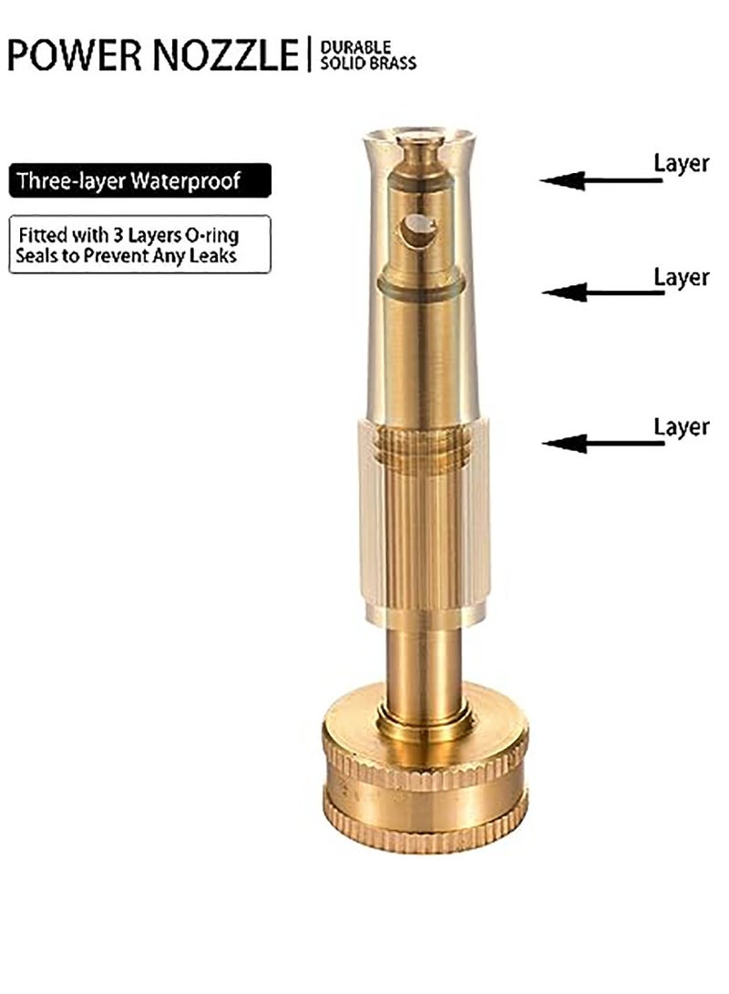 High Pressure Brass Heavy Duty Adjustable Twist Hose Nozzle Jet Sweeper Nozzle for Garden Hoses (2 Pack)