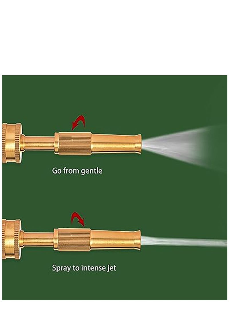 High Pressure Brass Heavy Duty Adjustable Twist Hose Nozzle Jet Sweeper Nozzle for Garden Hoses (2 Pack)