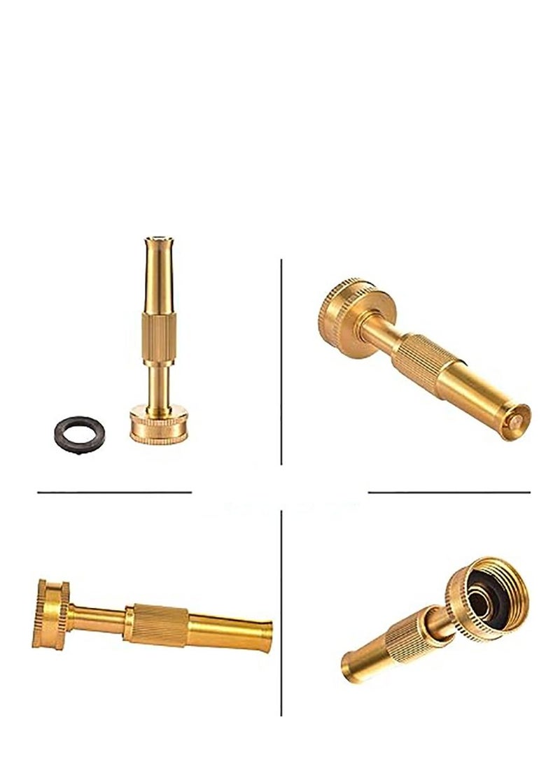 High Pressure Brass Heavy Duty Adjustable Twist Hose Nozzle Jet Sweeper for Garden Hoses (2 Pack)