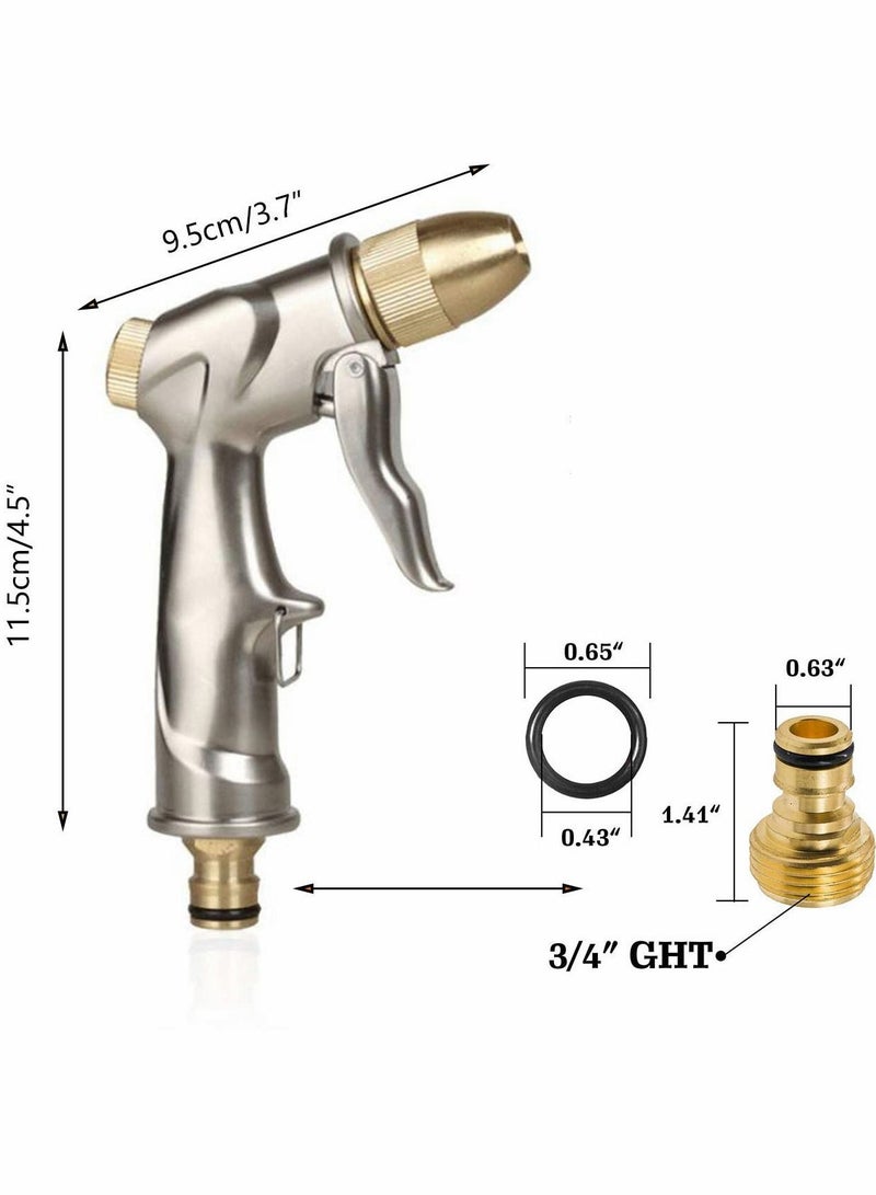 Garden Hose Nozzles, Heavy Duty Metal Nozzle Sprayer, Adjustable Watering Mode, Brass Nozzles with Quick Connectors