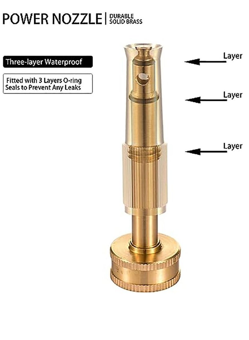 High Pressure Brass Heavy Duty Adjustable Twist Hose Nozzle Jet Sweeper for Garden Hoses (2 Pack)