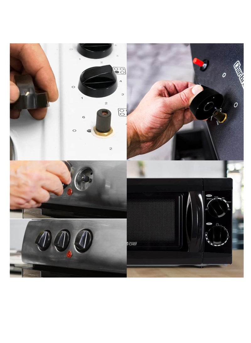 Universal Black Control Switch Knob for All Makes and Models of Oven Cooker & Hob 40mm Plastic (4 PCS)