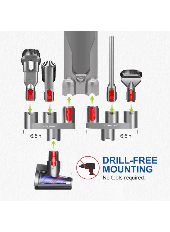 Lanmu  Accessory Holder Compatible with Dyson V15 V12 V11 V10 V8 V7 Outsize Gen5 G5 Cordless Stick Vacuum Cleaner Docking Station Attachments Organizer