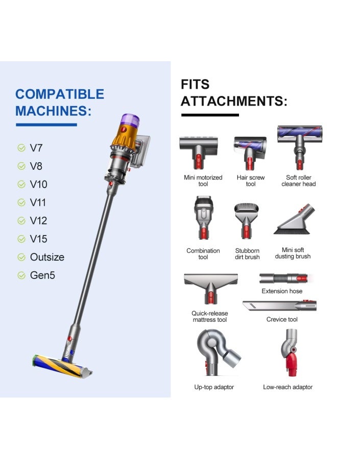 Lanmu  Accessory Holder Compatible with Dyson V15 V12 V11 V10 V8 V7 Outsize Gen5 G5 Cordless Stick Vacuum Cleaner Docking Station Attachments Organizer