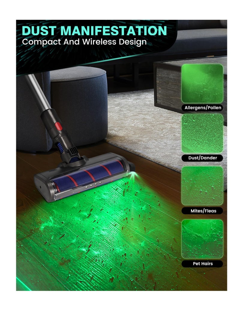 Rechargeable Vacuum Cleaner Dust Display Light, Green Light Attachment Suitable for Dyson Shark Bissell, Reveal Pet Fur Dog Cat Hair, Upgrade Vacuum Accessories Universal Lamp