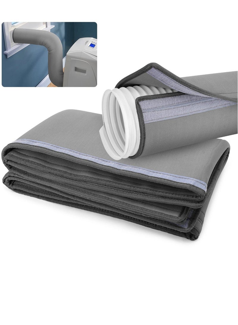 Portable Air Conditioner Hose Cover, Wrap Insulation Protective, Insulated AC Sleeve, Cover Fit Both 5'' - 5.9'' Diameter Exhaust Duct Vent, Easy Installation (Gray)