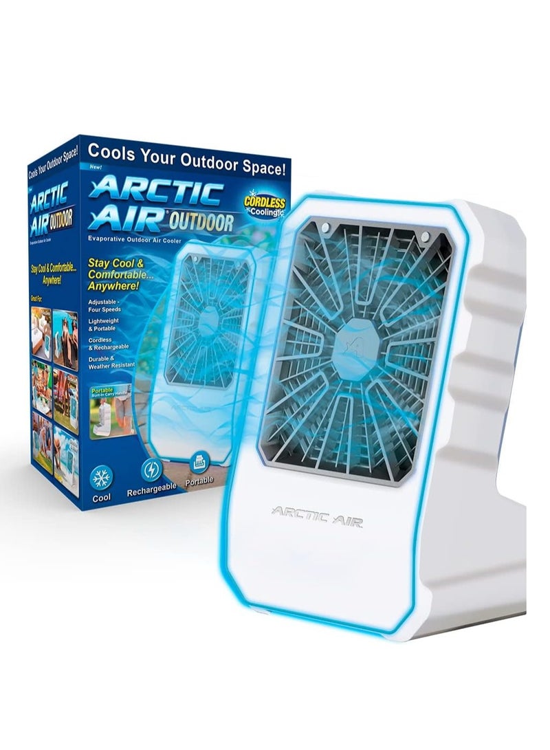 Portable Arctic Air Outdoor Evaporative Ultra Quiet Air Cooler With 4 Fan Speeds USB Rechargeable 6 Hour Battery Life Great For The Beach Pool And Garden