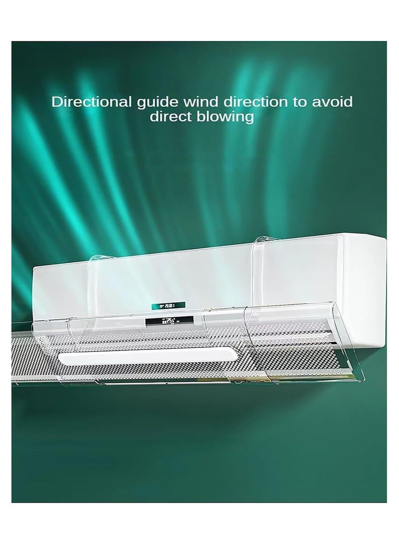 Adjustable Air Conditioner Deflector Confinement Air Deflector Outlet Air Wing Air Cooled Baffle Wind Direction Telescopic Windshield for Home, Transparent