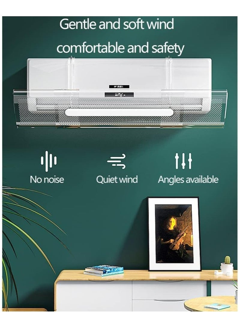 Adjustable Air Conditioner Deflector Confinement Air Deflector Outlet Air Wing Air Cooled Baffle Wind Direction Telescopic Windshield for Home, Transparent