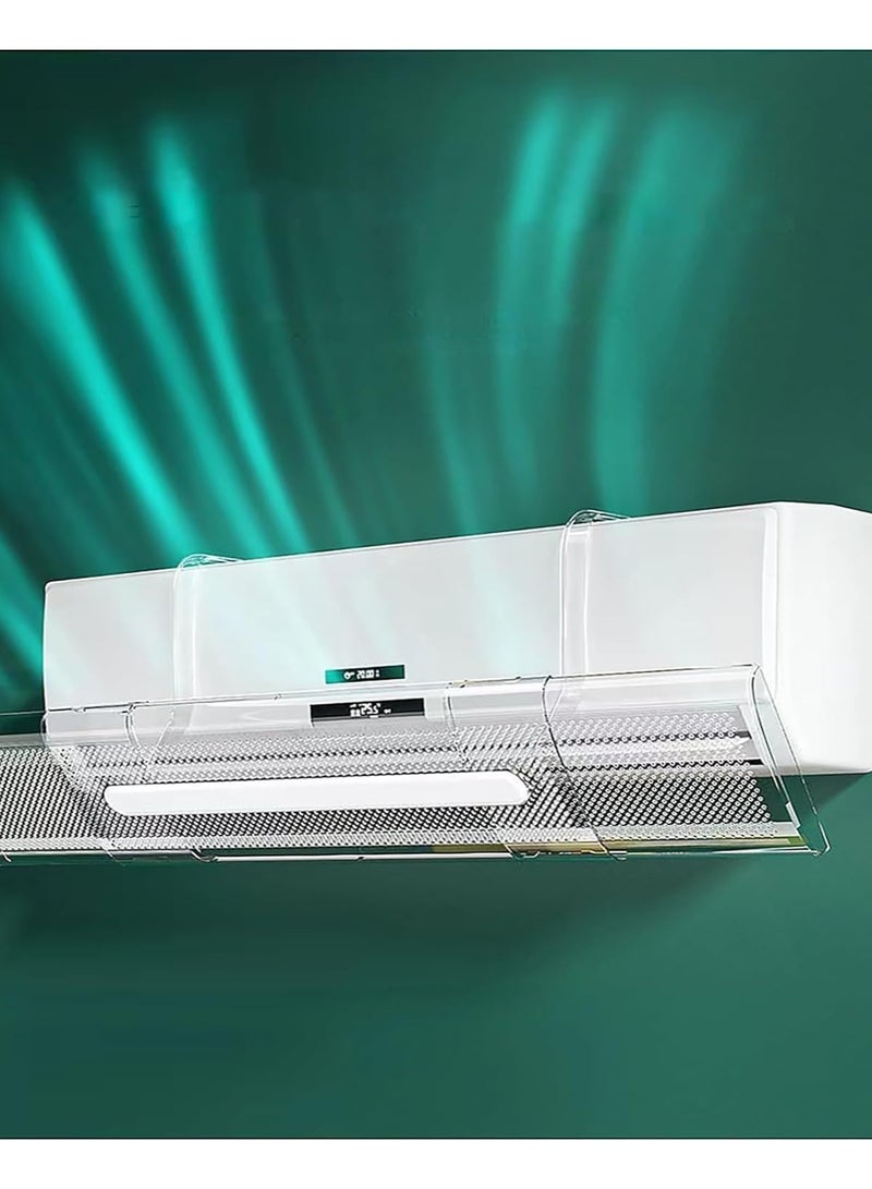 Adjustable Air Conditioner Deflector Confinement Air Deflector Outlet Air Wing Air Cooled Baffle Wind Direction Telescopic Windshield for Home, Transparent