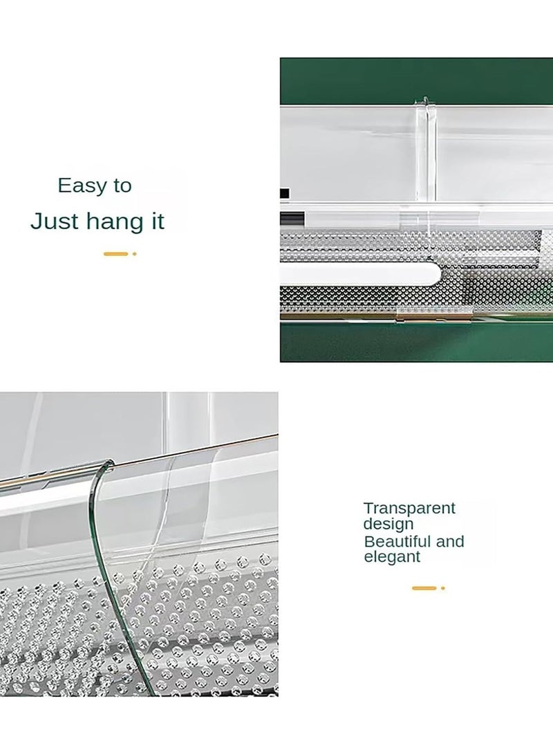 Adjustable Air Conditioner Deflector Confinement Air Deflector Outlet Air Wing Air Cooled Baffle Wind Direction Telescopic Windshield for Home, Transparent