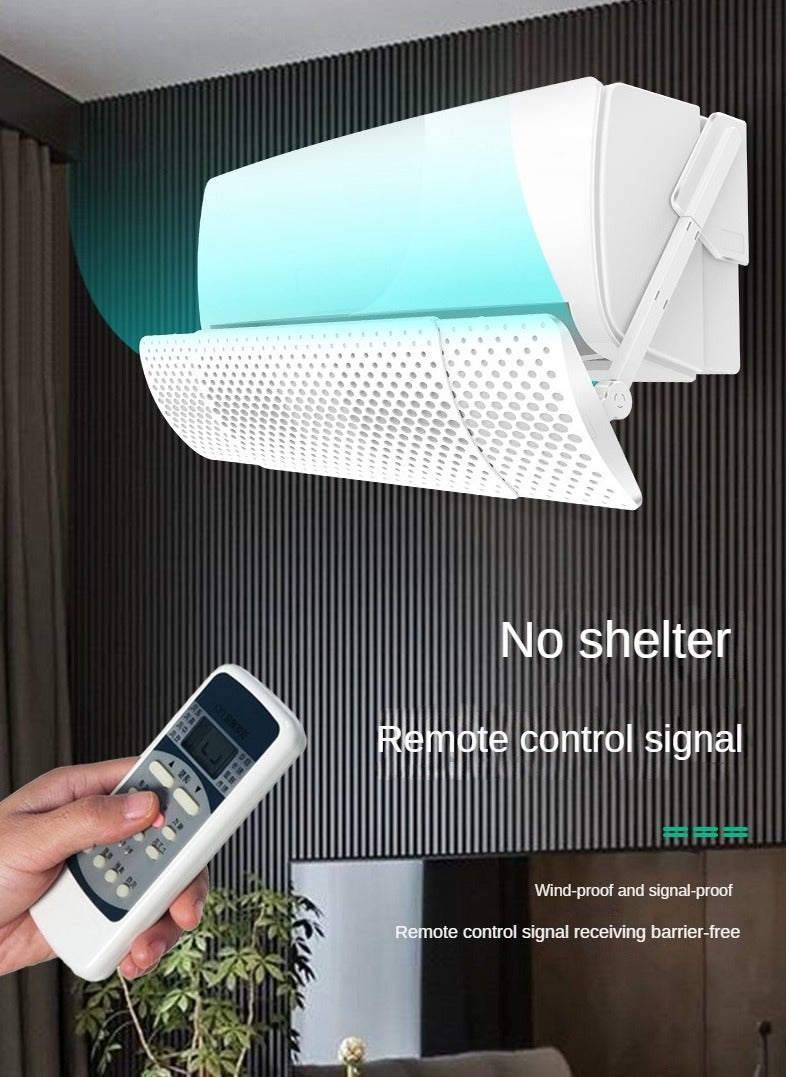 Air conditioning air deflector with adjustable length and angle