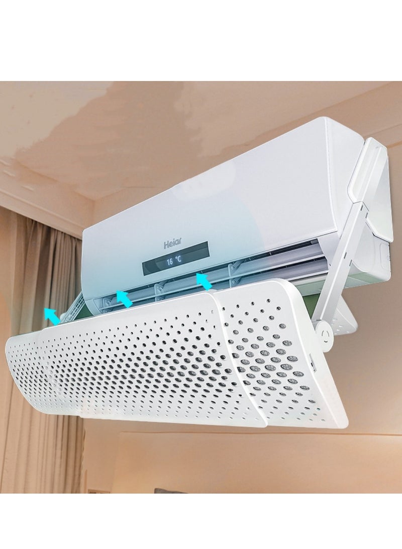 Air conditioning air deflector with adjustable length and angle