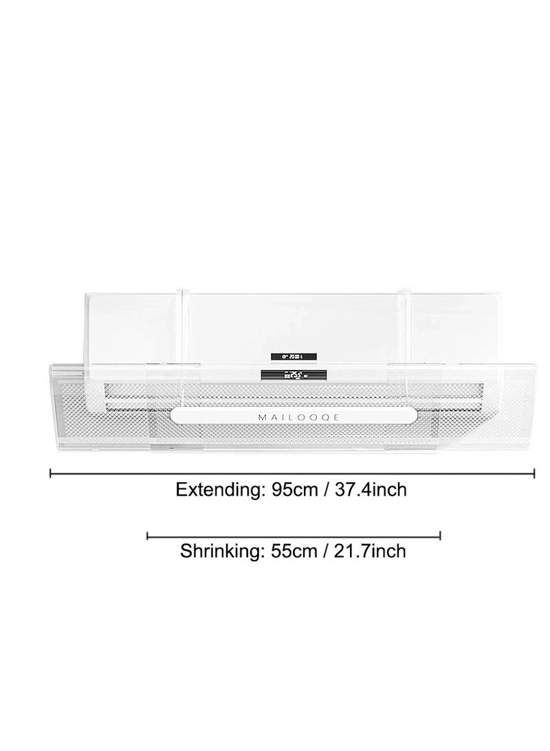 Anti-direct blowing, adjustable length, wall-mounted air conditioner air guide.