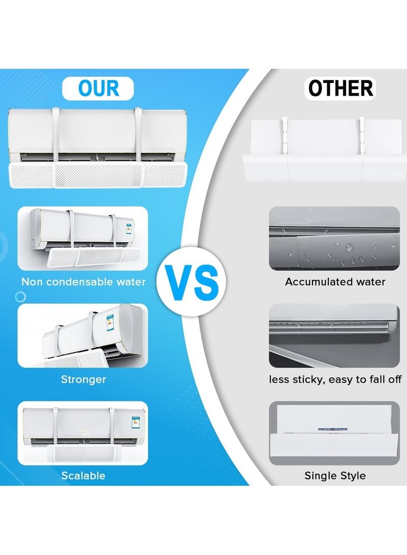 Air Conditioner Deflector, Necomi Adjustable AC air Deflector Suitable for Split air conditioners, 74-103cm Adjustable For Home Office Retractable Ac Windshield