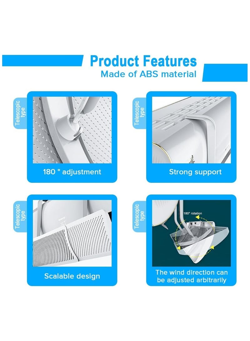 Air Conditioner Deflector, Necomi Adjustable AC air Deflector Suitable for Split air conditioners, 74-103cm Adjustable For Home Office Retractable Ac Windshield