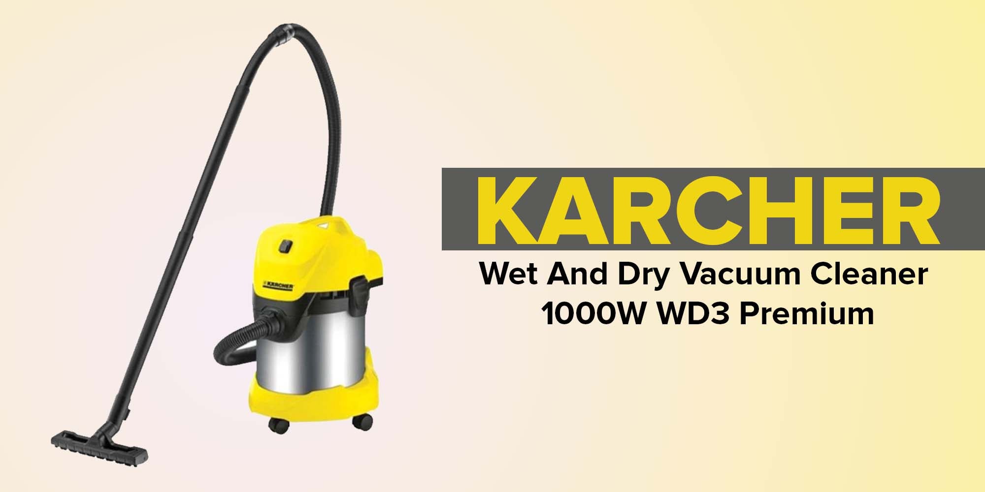 Wet And Dry Vacuum Cleaner 17 L 1000 W WD3 Premium Yellow/Silver/Black