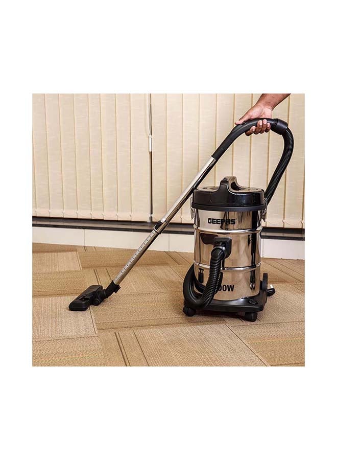 2-in-1 Blow and Dry Vacuum Cleaner, Powerful Copper Motor, Stainless Steel Tank - Dust Full Indicator - 2-Year Warranty 23 L 2300 W GVC2597 Silver/Black